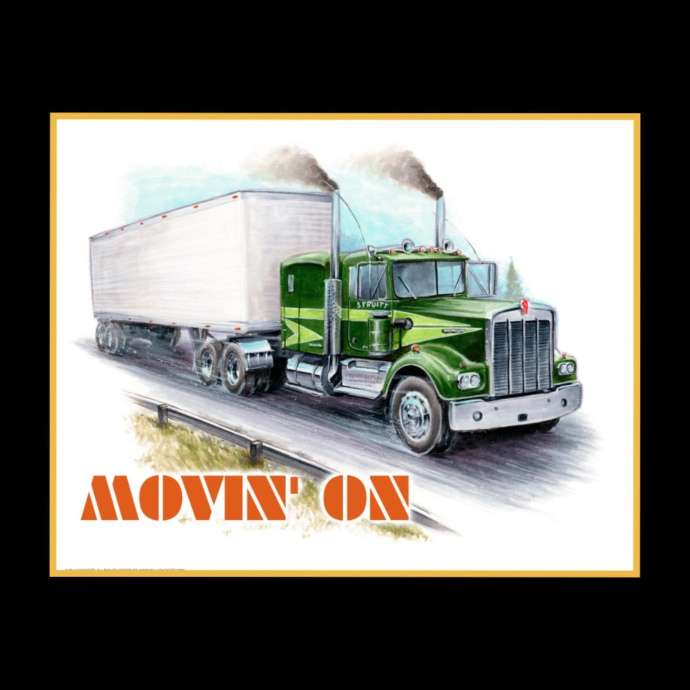 Kenworth W900A Semi Truck Art Print - Movin' On TV Series – Billy
