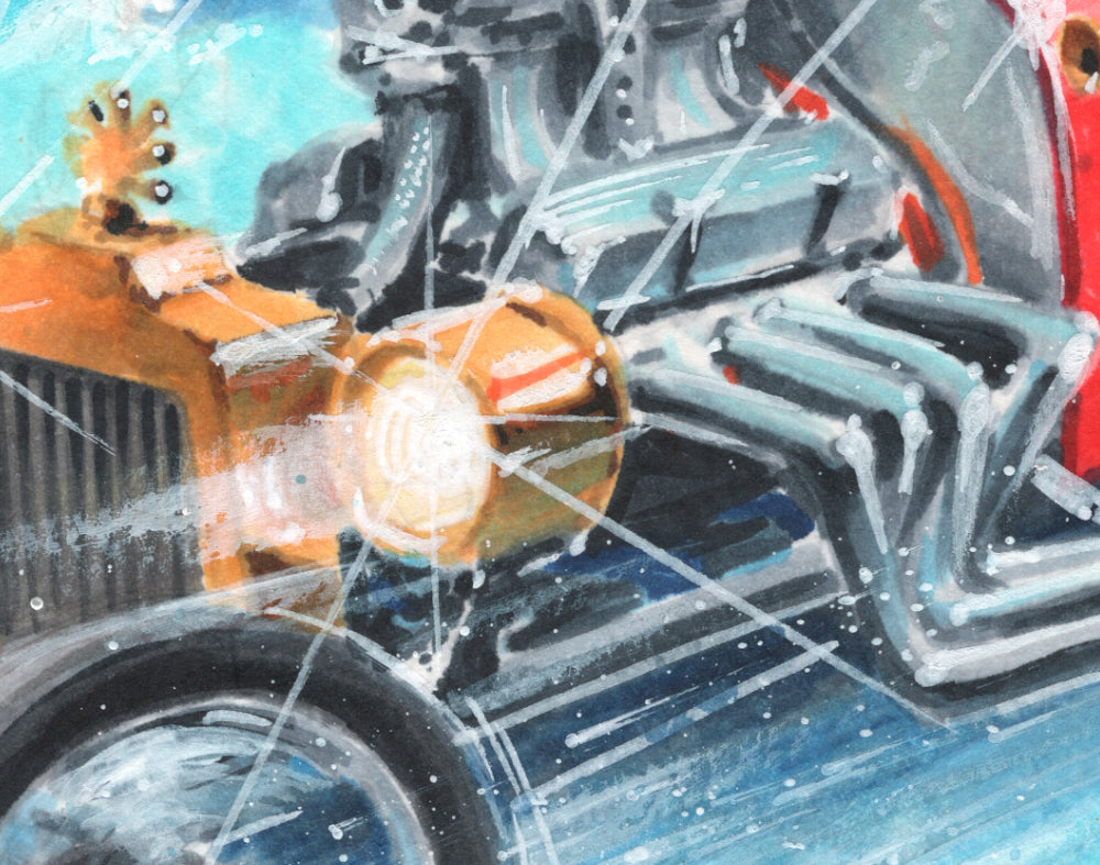 Santa's Hot Rod Original Painting