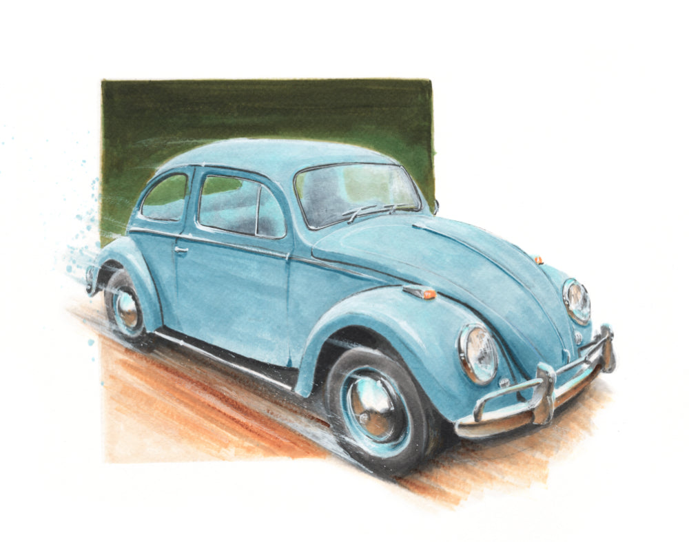 Volkswagen Beetle Original Painting