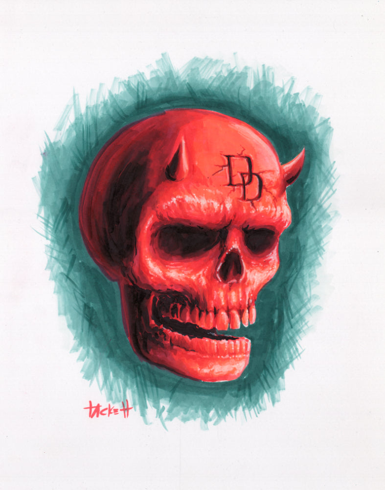 Daredevil Skull Original Painting