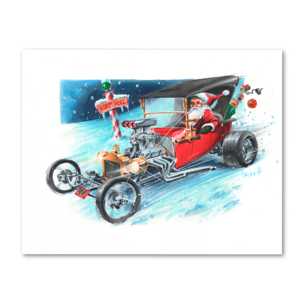 Santa's Hot Rod Original Painting