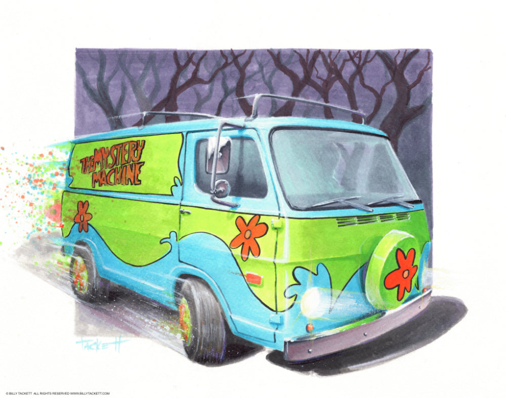 Scooby-Doo Mystery Machine Original Painting